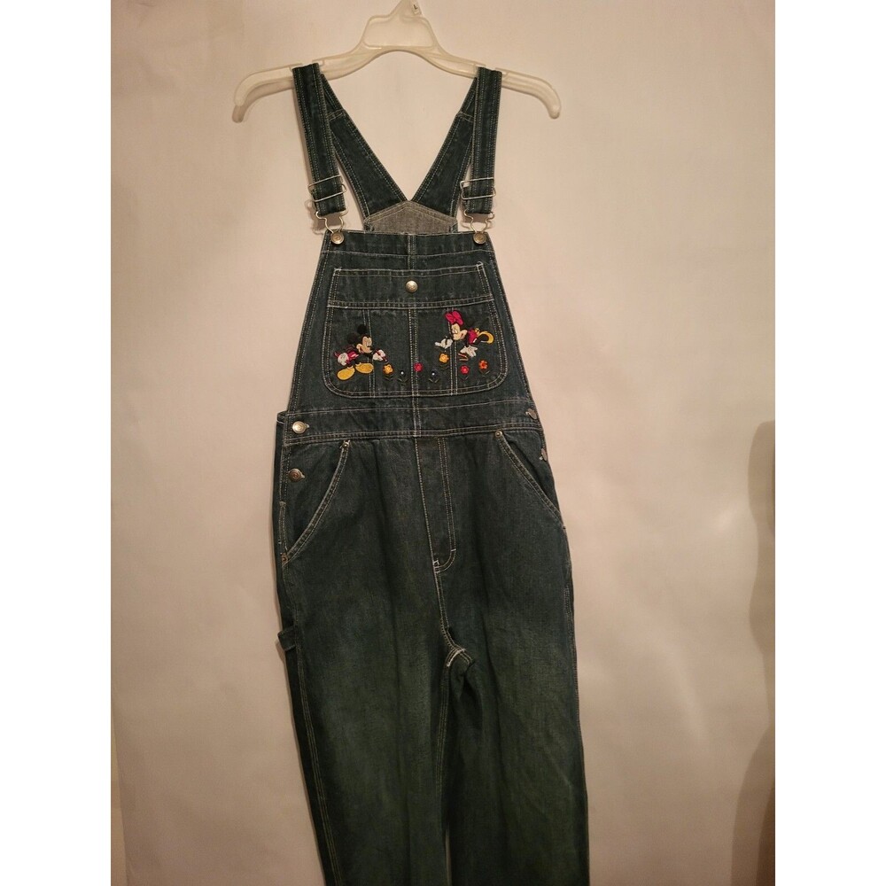 Disney Overalls Women Size Small Relaxed Fit Mickey & Minnie Mouse Wide Leg